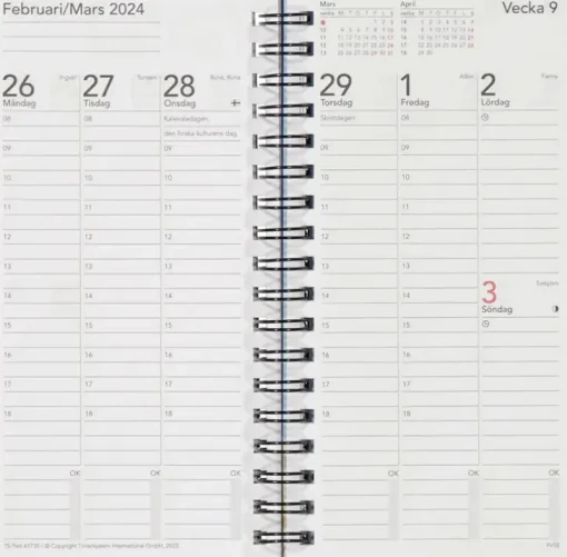 Fickkalender Time System Minne Arspaket 2024