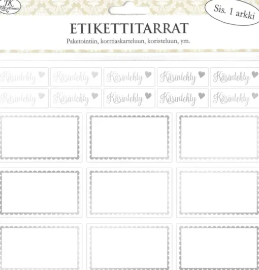 J.K. Primeco Etikettitarra Hopea 1Ark/Pkt
