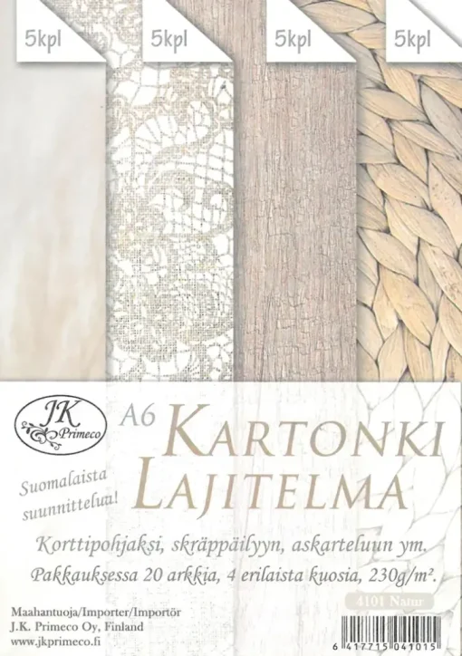 J.K. Primeco Kartonkilajitelma A6 Natur 20 Ark