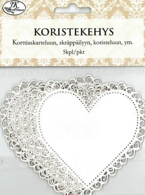 J.K. Primeco Koristekehys Sydan Valkoinen 5Kpl/Pkt