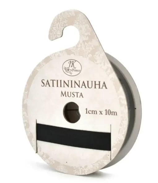 J.K. Primeco Satiininauha Musta 1Cm X 10M