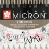 Sakura Pigma Micron Kuitukynasarja Lajitelma 9Kpl