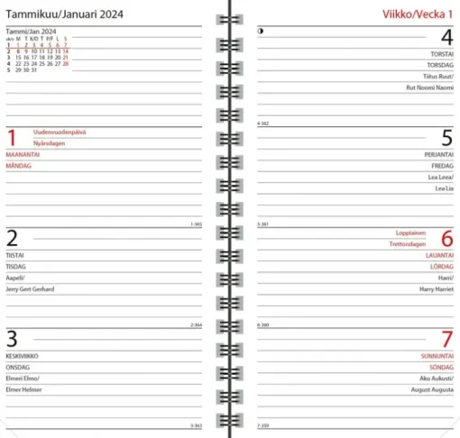 Taskukalenteri Agenda Horizontal, Liila