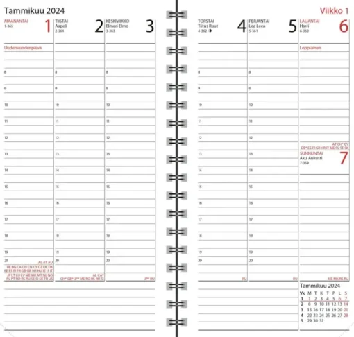Taskukalenteri Agenda, Musta